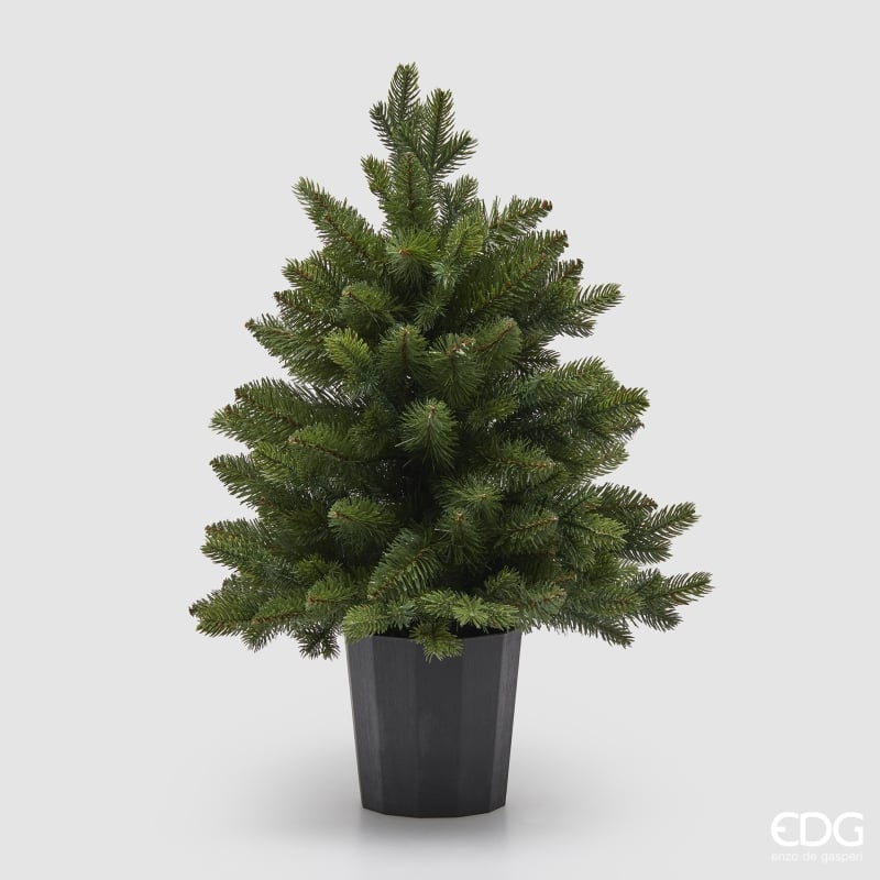 Albero di Natale Pino Argentato Verde con Vaso d.48 h.60 Edg