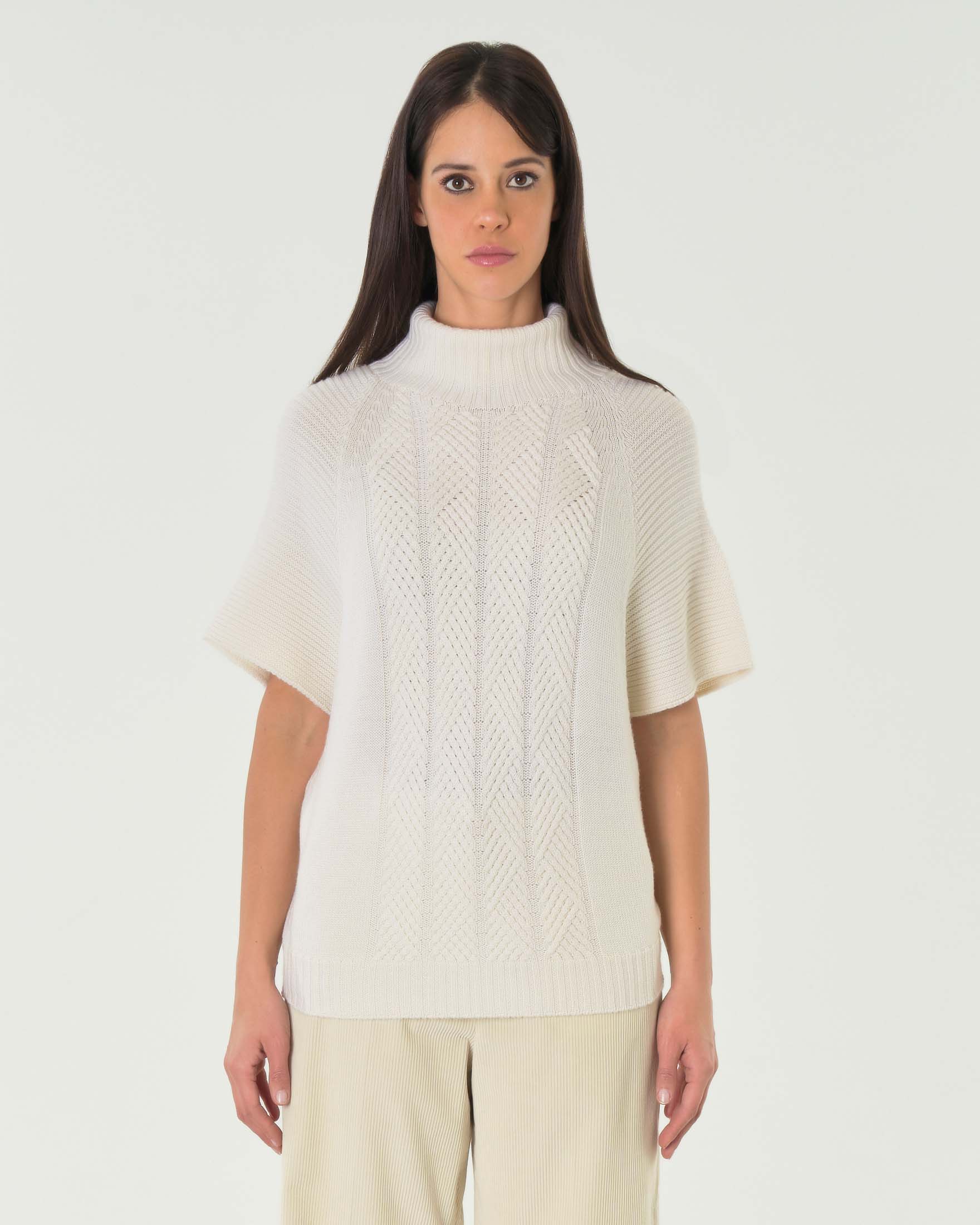 Maglione Estivo Donna A Maniche Corte | Leggero A Maglia Fine | Girocollo Tinta Unita