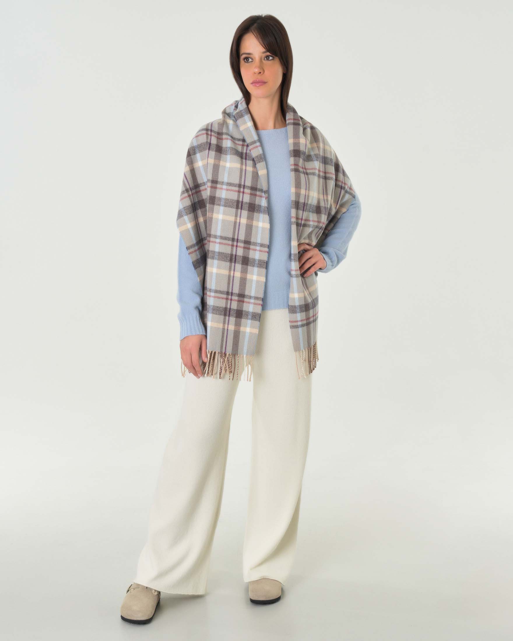 Maglia azzurra boxy in misto viscosa