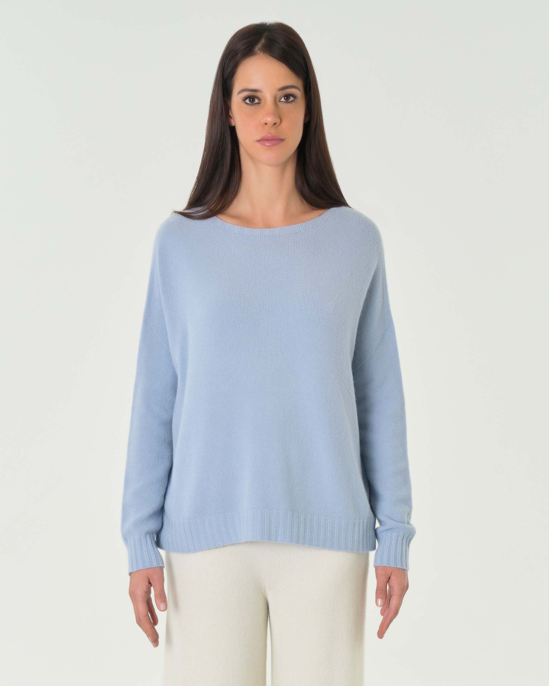 Maglia azzurra boxy in misto viscosa image