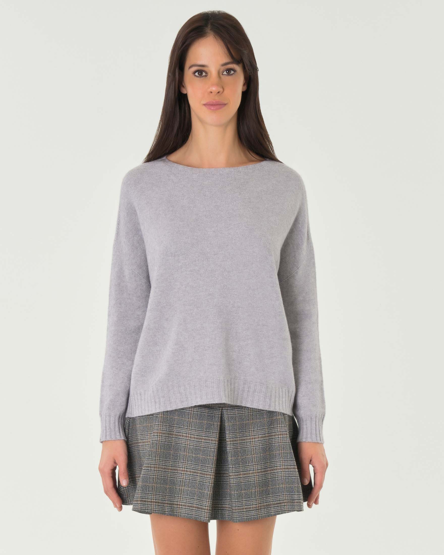 Maglia grigio peral boxy in misto viscosa image
