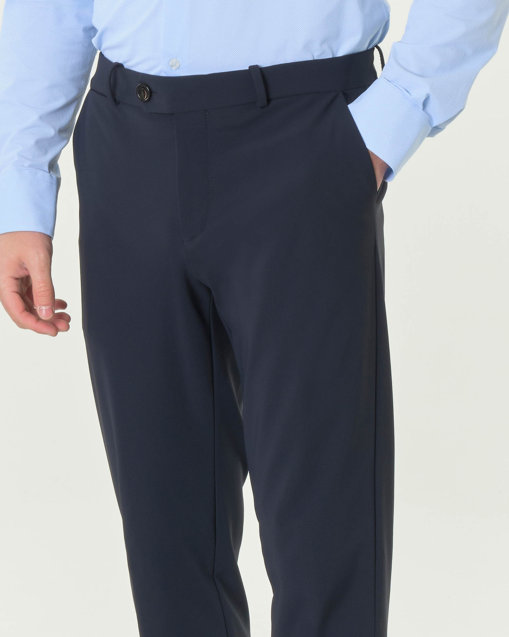 Winter Chino R.R.D. blu in tessuto tecnico con microfantasia ad ovali image