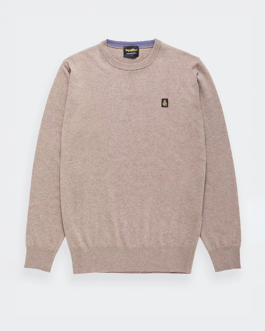 Maglia Refrigiwear beige girocollo in misto lana viscosa e cachemire