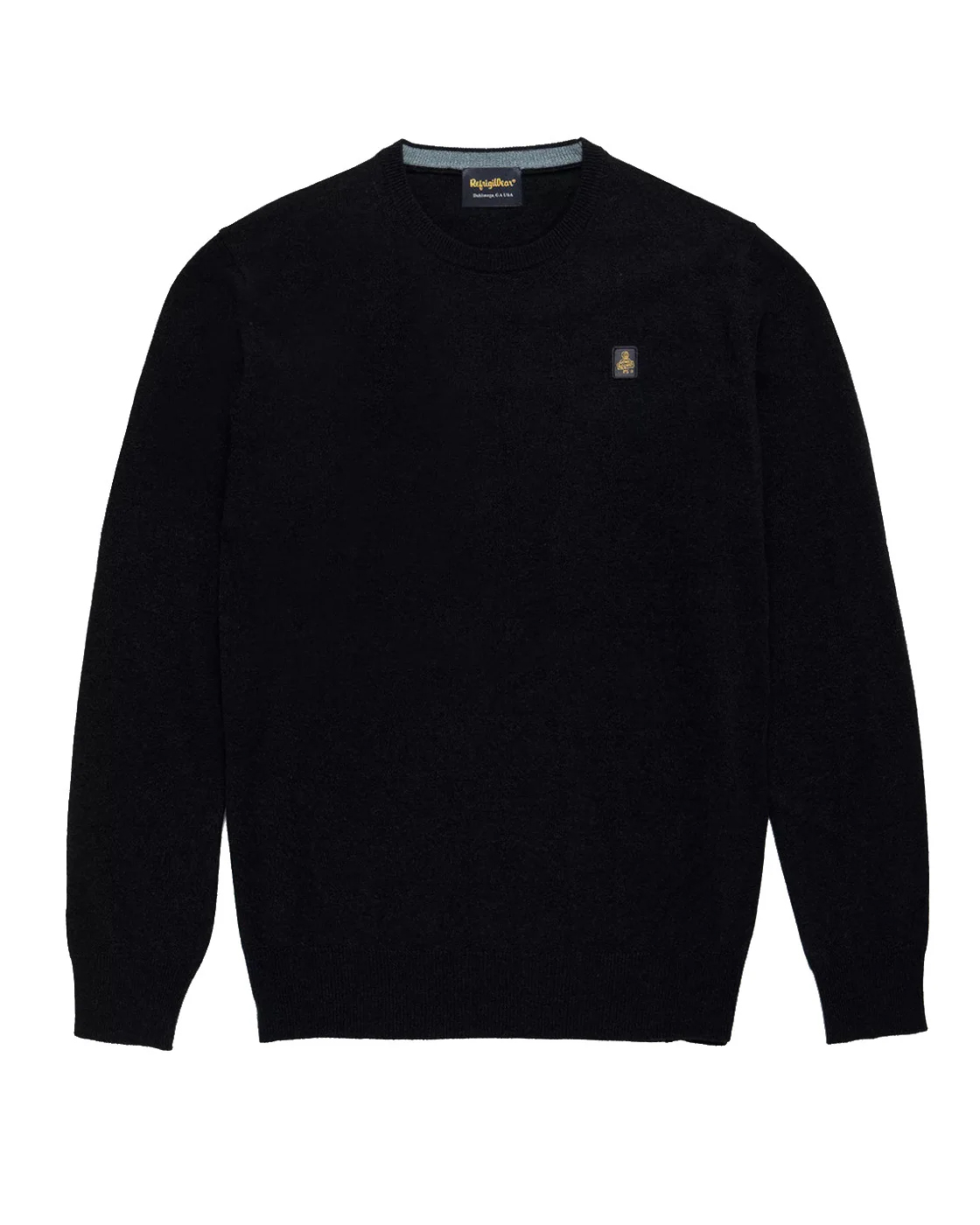 Maglia girocollo Refrigiwear nera in misto lana viscosa e cachemire