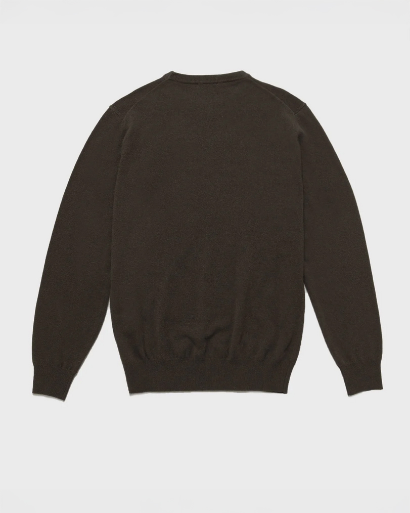 Maglia girocollo Refrigiwear marrone in misto lana viscosa e cachemire image