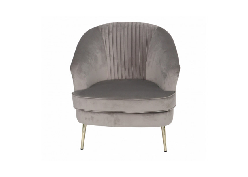 Ad Trend Poltrona Gexy In Velluto Colore Grigio Con Piedi Oro In Metallo 72X68X80H Cm
