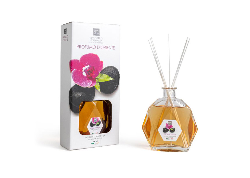 Mercury Diffusore Di Essenza In Bottiglia Esagonale Fragranza Profumo D'Oriente 300 Ml
