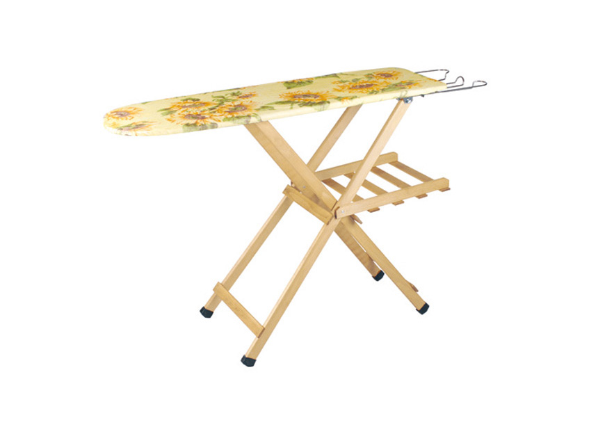 Panetta Asse Da Stiro In Legno Con Porta Vaporella Dimensione Piano 141X35 Cm Altezza Massima 92 Cm