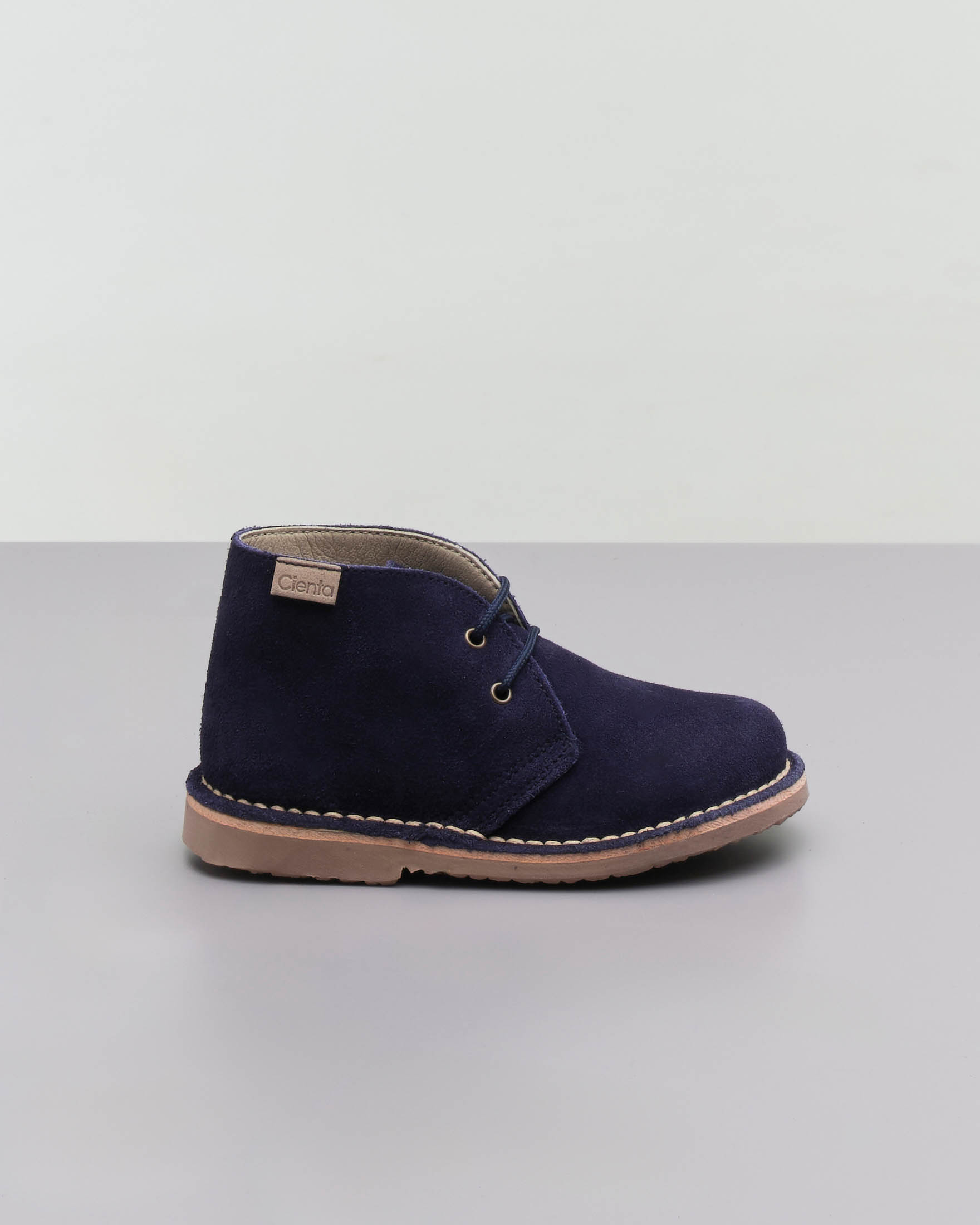 Polacchino blu in pelle scamosciata