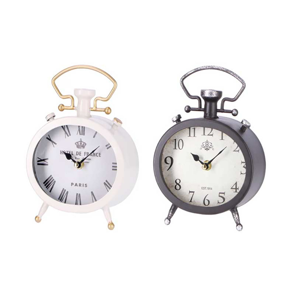 Ad Trend Orologio In Ferro Da Tavolo 16X7X21,5H Cm - 2 Colori 