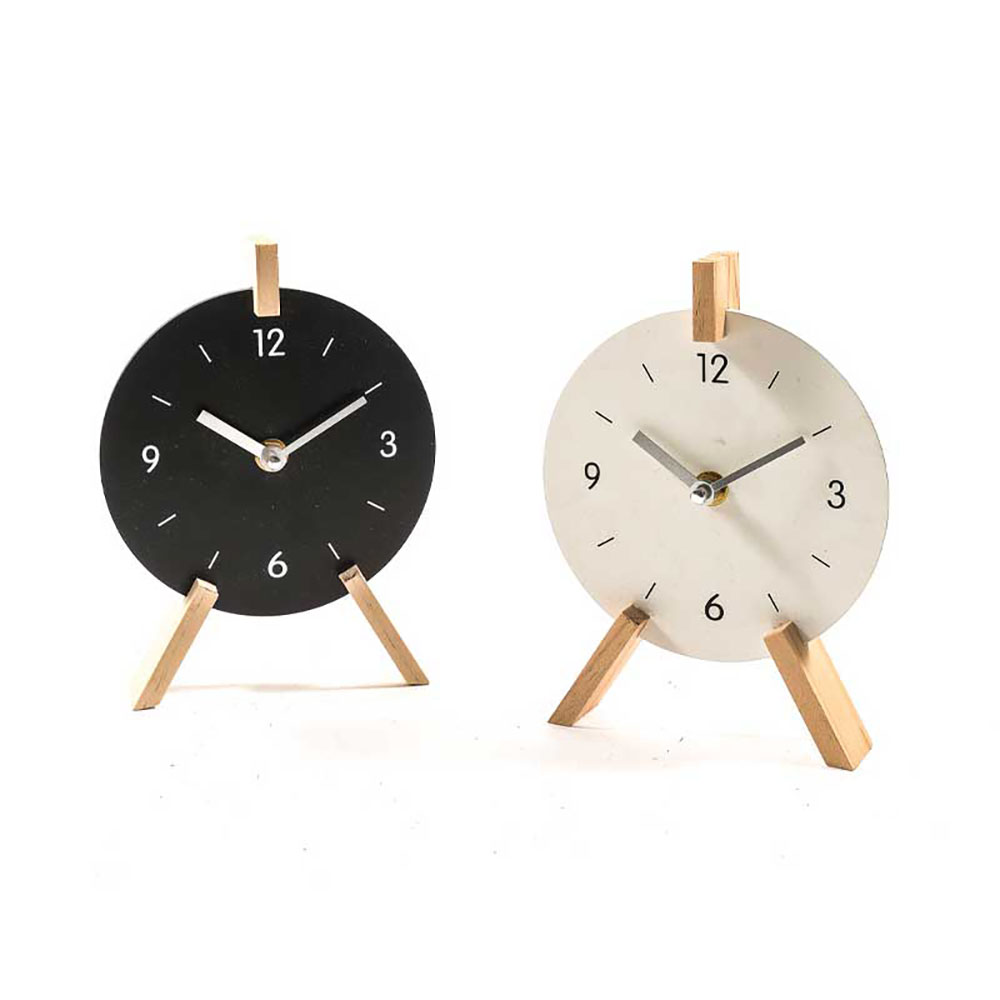 Mercury Orologio Da Appoggio In Legno 14X3,1X19H Cm - 2 Colori 