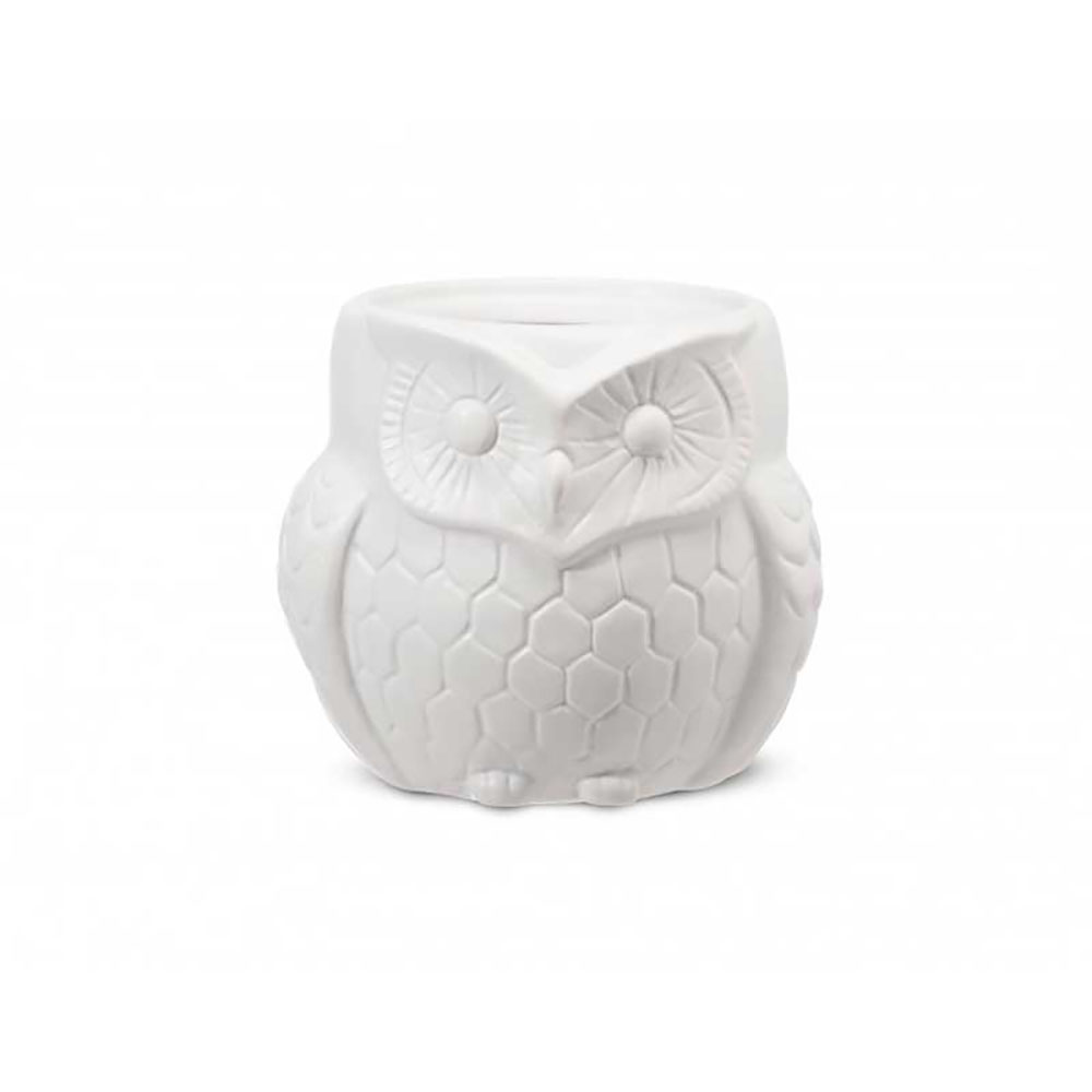 Franco Vetri Vaso Civetta In Ceramica Colore Bianco 9X8X7,5H Cm