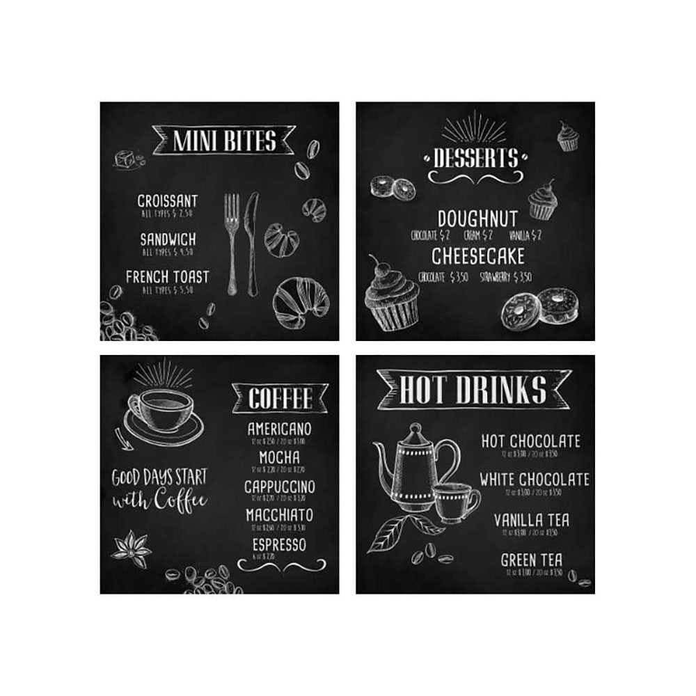 Ad Trend Tela Kitchen Blackboard 16X16 Cm - 4 Disegni