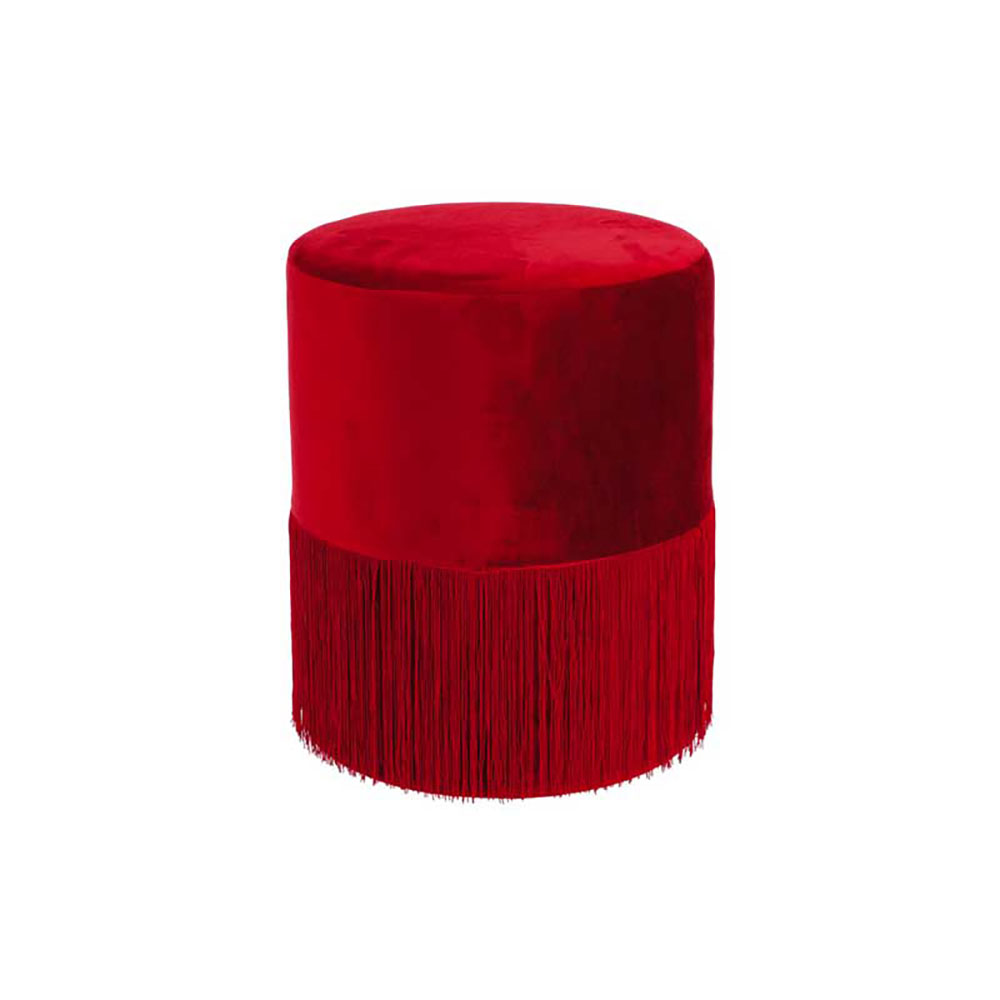 Ad Trend Pouf Karma In Velluto Colore Rosso Diametro 35X42H Cm