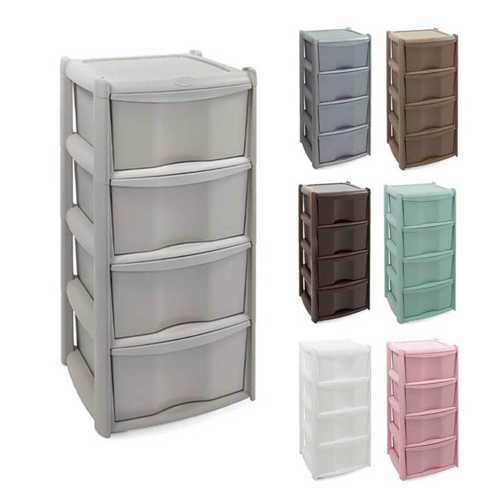 Duplast Cassettiera Vulcano In Plastica A 4 Cassetti Con Ruote 40X40X80H Cm - 8 Colori