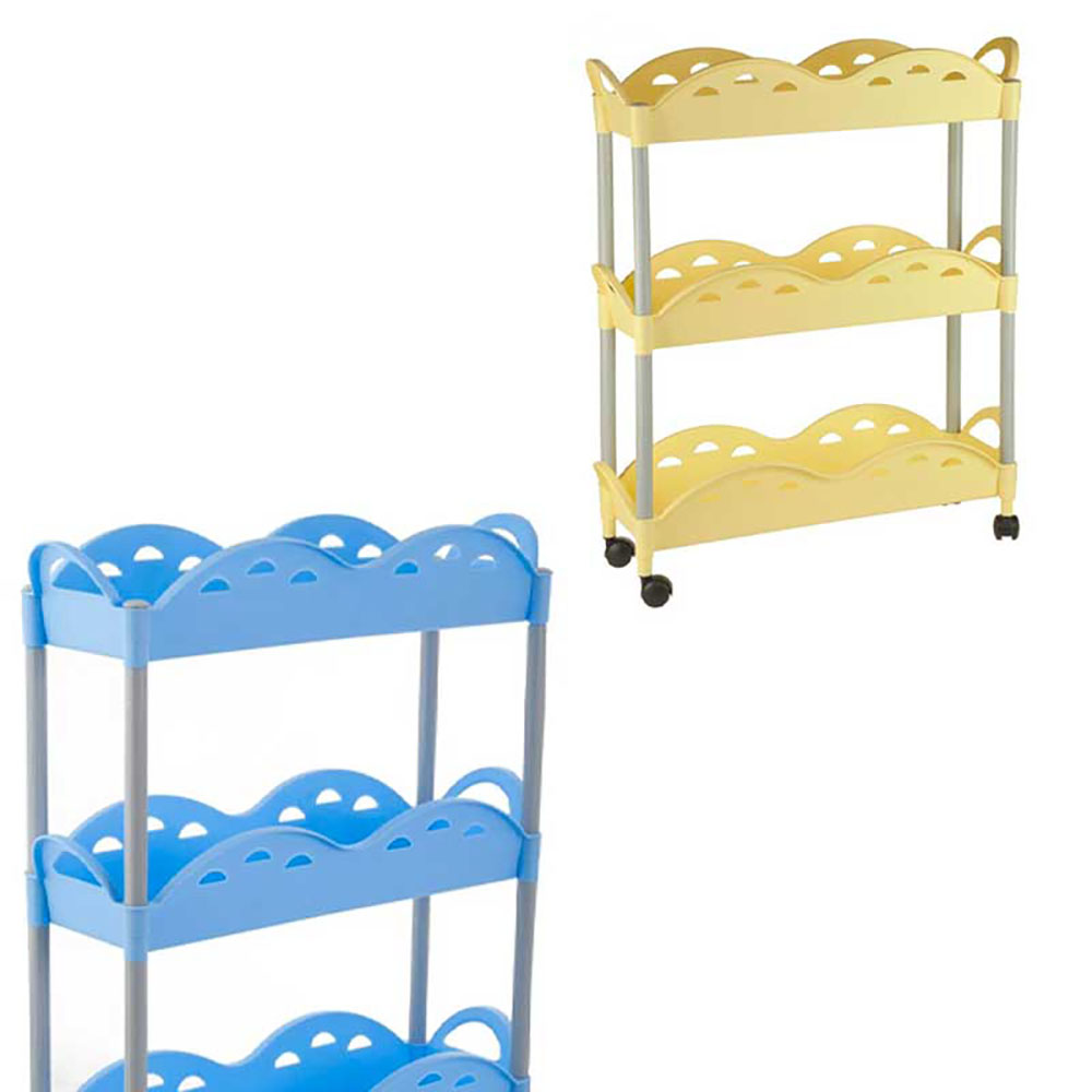 Astroplast Carrello Oplà In Plastica A 3 Ripiani Con Ruote 19X56X68H Cm - 2 Colori