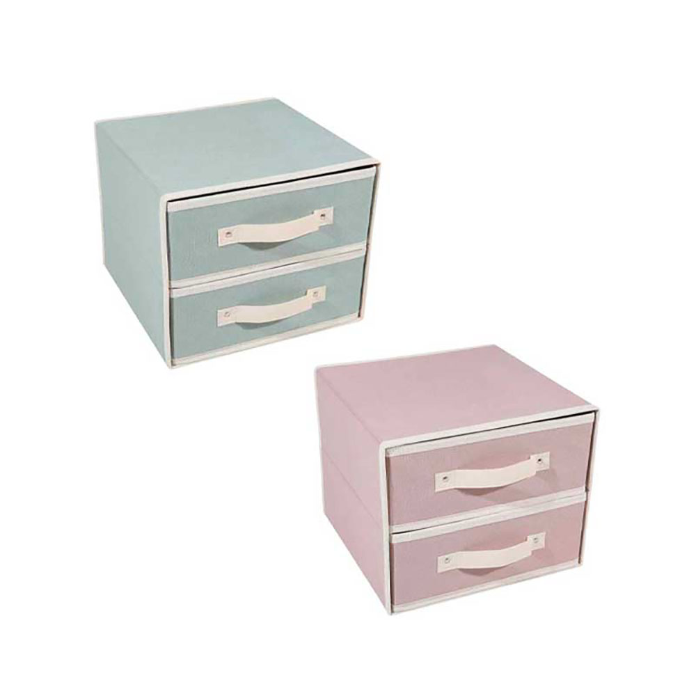 Kasaviva Scatola Class Shabby In TNT A 2 Cassetti 30X30X25H Cm - 2 Colori