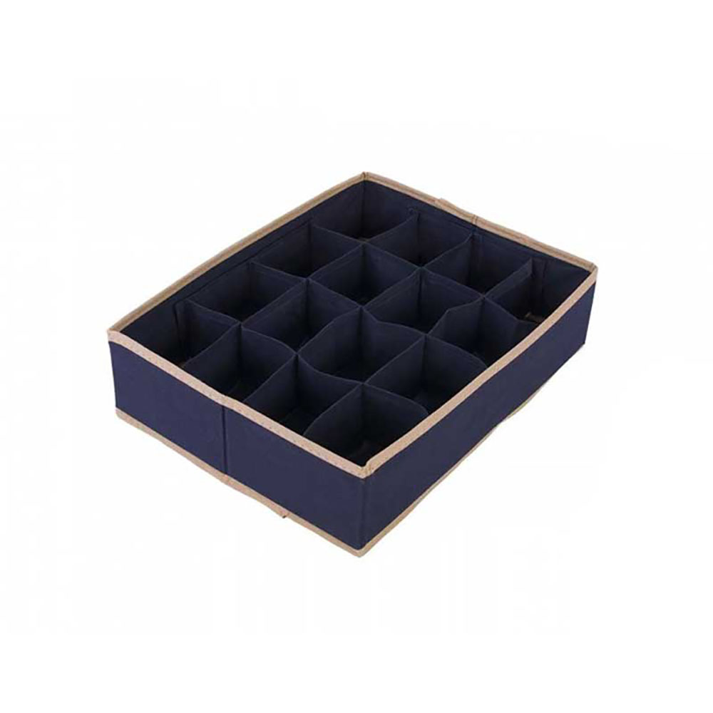 Miss Space Organizer Per Cassetti In TNT A 16 Scomparti Colore Blu 35X27X9H Cm