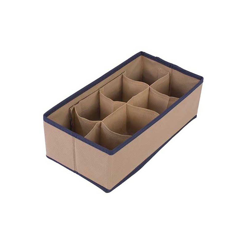 Miss Space Organizer Per Cassetti In TNT A 8 Scomparti Colore Beige 29X15X9H Cm