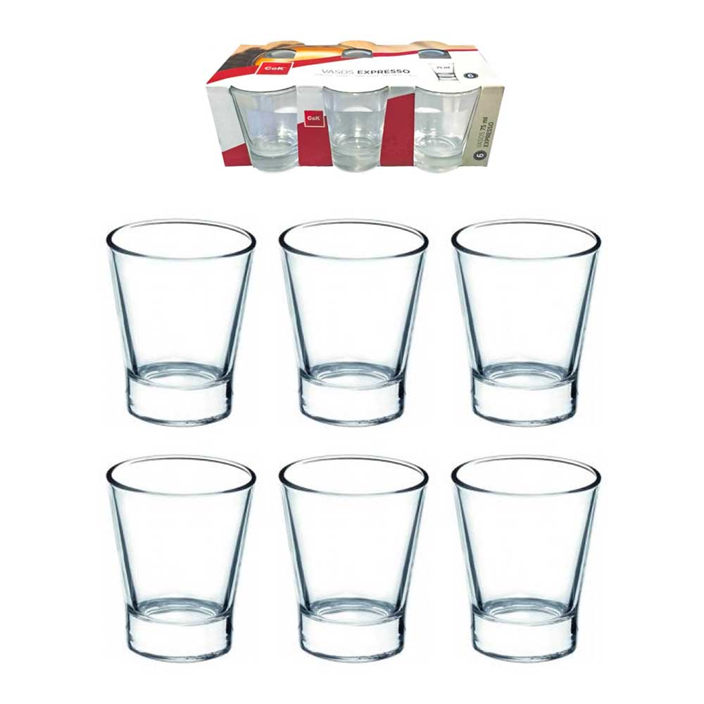 Cegeco CoK Set 6 Bicchierini Expresso In Vetro 7,5 Cl