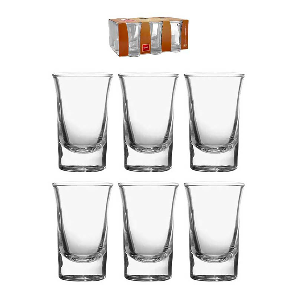 Cegeco CoK Set 6 Bicchieri LIquore Irlandese In Vetro 3,4 Cl
