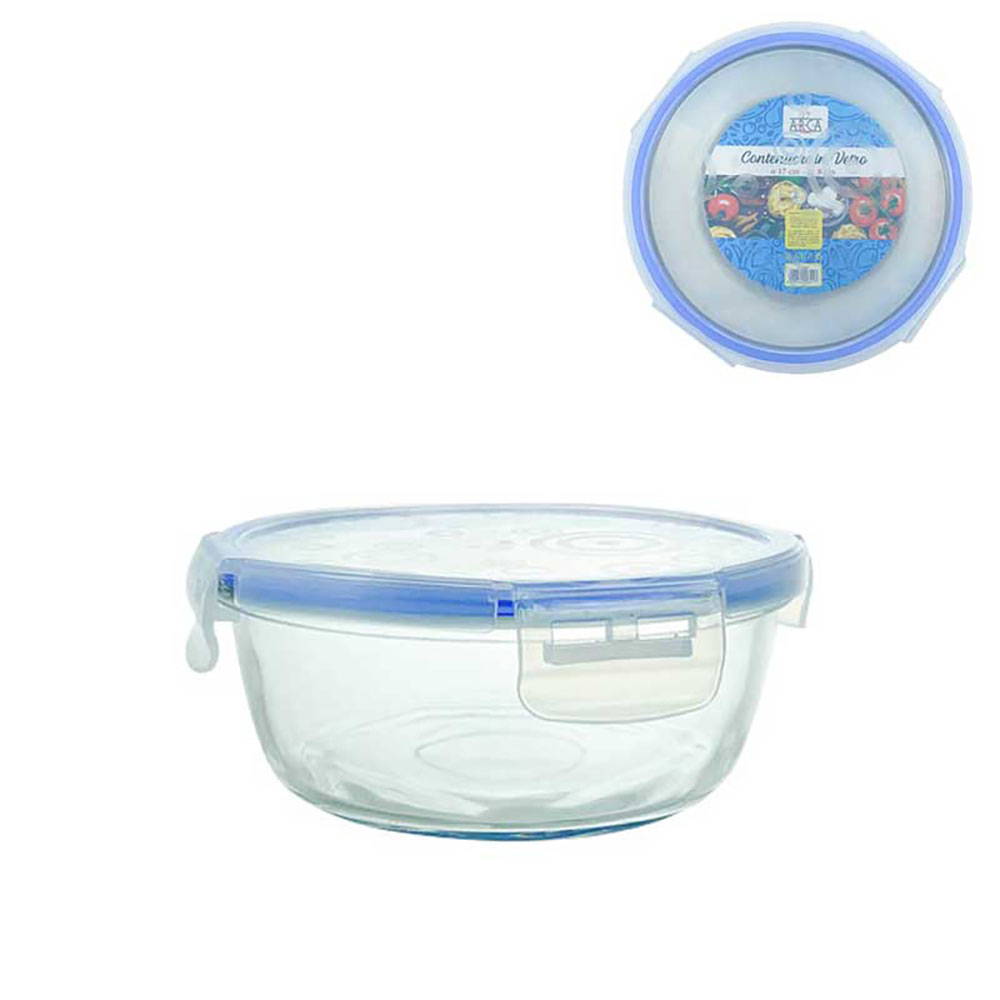 Arca Contenitore In Vetro Tondo Con Tappo Diametro 17X8H Cm