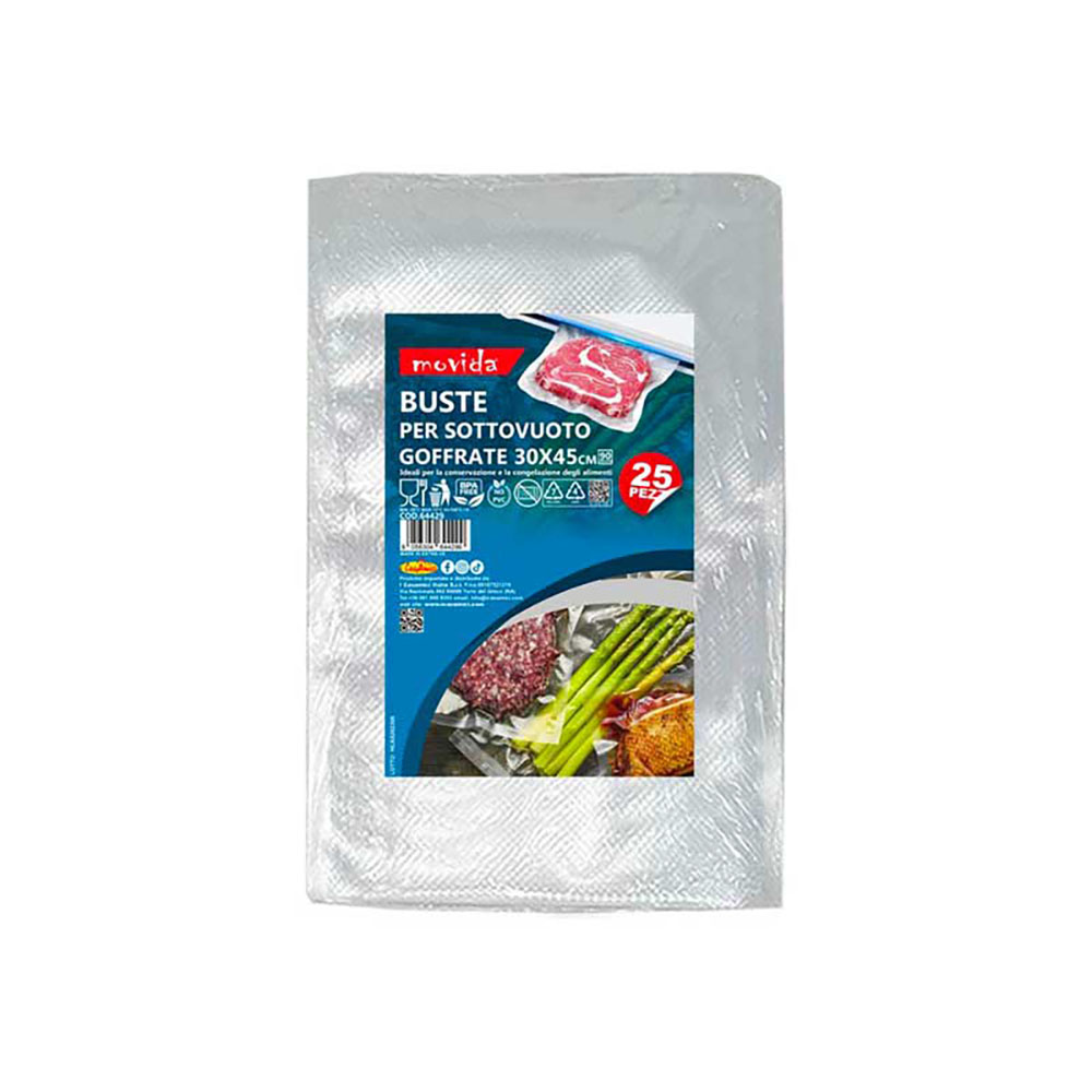 Movida 25 Buste Sottovuoto Goffrate Per Alimenti 30X45 Cm