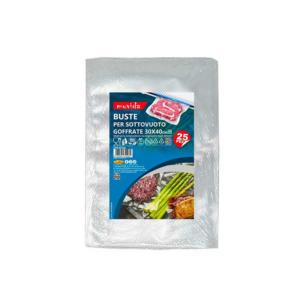 Movida 25 Buste Sottovuoto Goffrate Per Alimenti 30X40 Cm