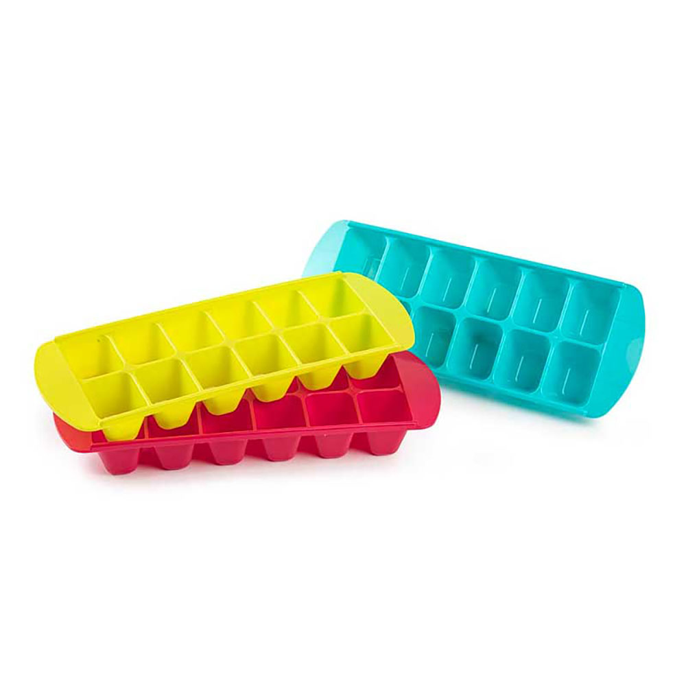 Plastic Forte Set 3 Vaschette Forma Ghiaccio 12 Cubetti 29X11X4H Cm