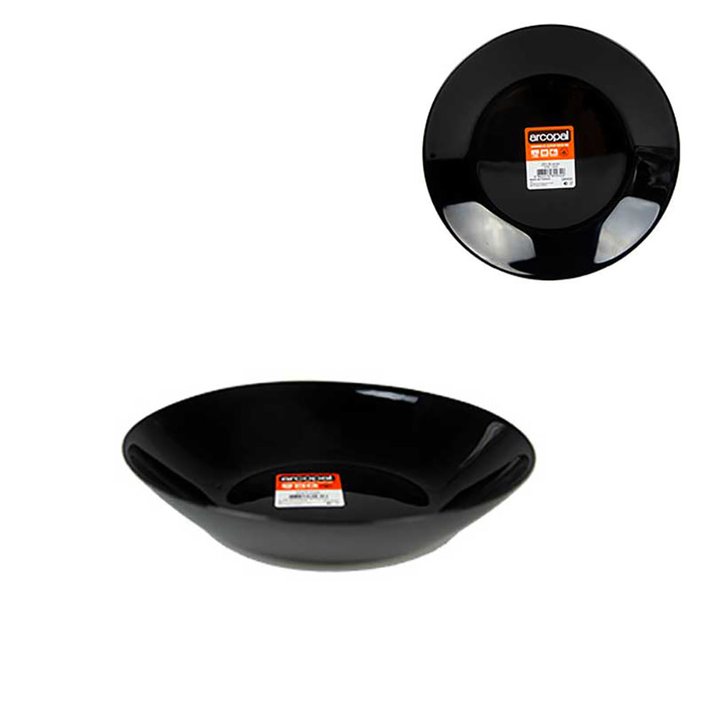 KB8 Piatto Fondo Zelie In Vetro Colore Nero Diametro 20 Cm