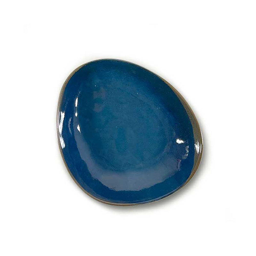 Arca Piatto Fondo In Ceramica Colore Blu Diametro 23 Cm