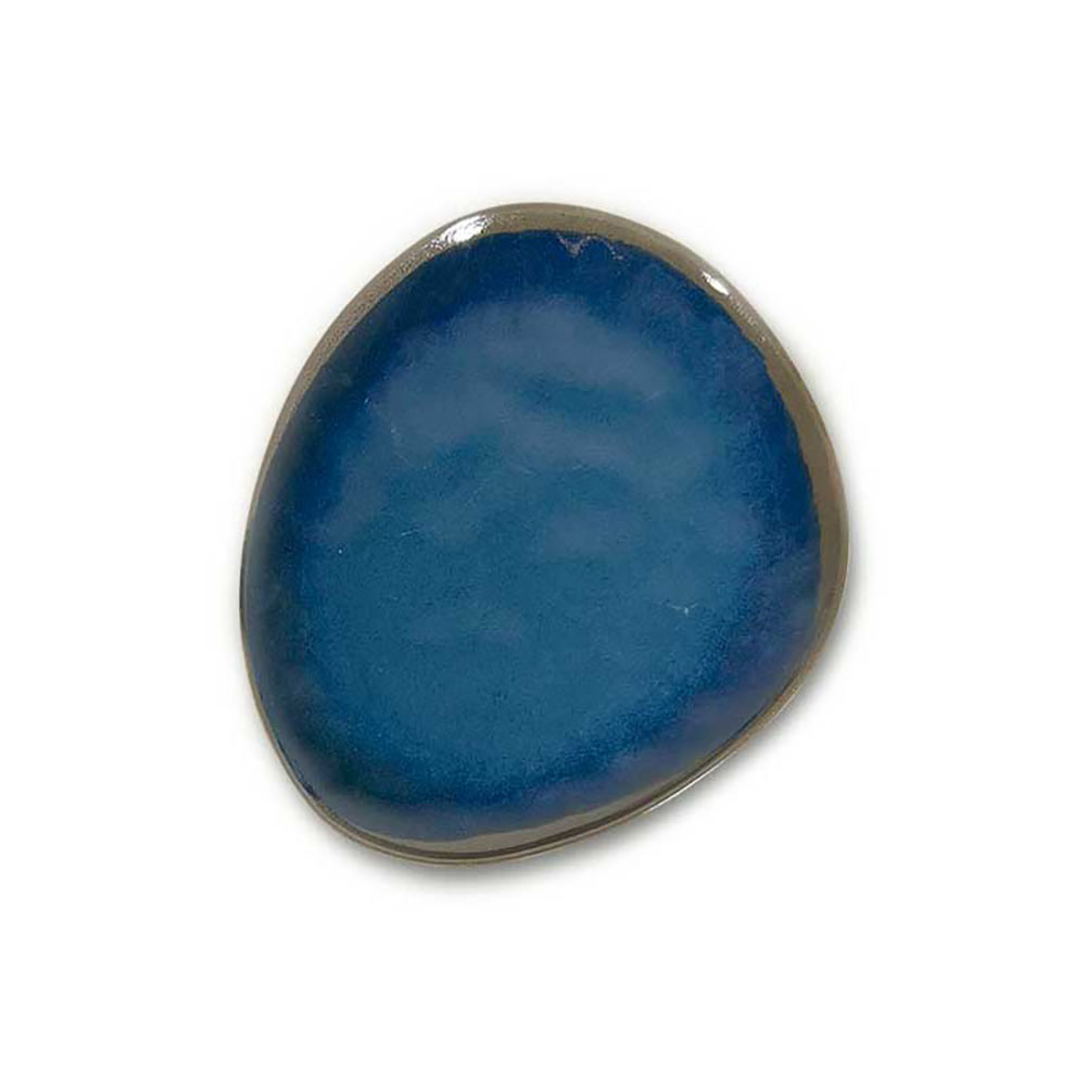Arca Piatto Piano In Ceramica Colore Blu Diametro 30 Cm