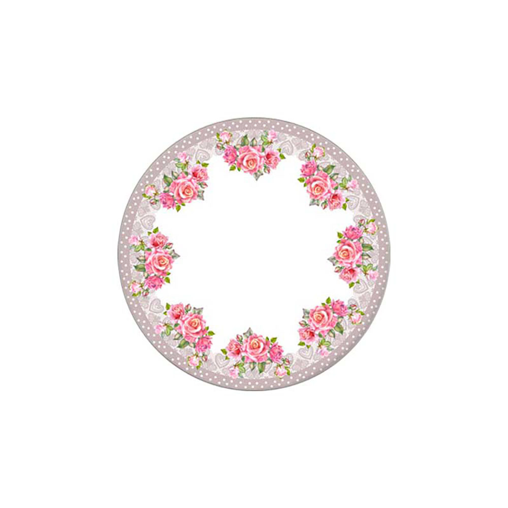 Arca Piatto Piano Shabby Heart In Ceramica Diametro 27 Cm