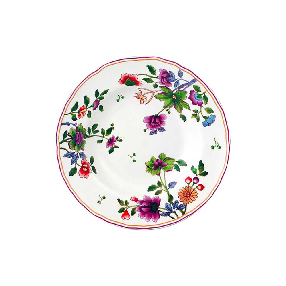 Arca Piatto Fondo In Ceramica Fiori E Bacche Diametro 24 Cm
