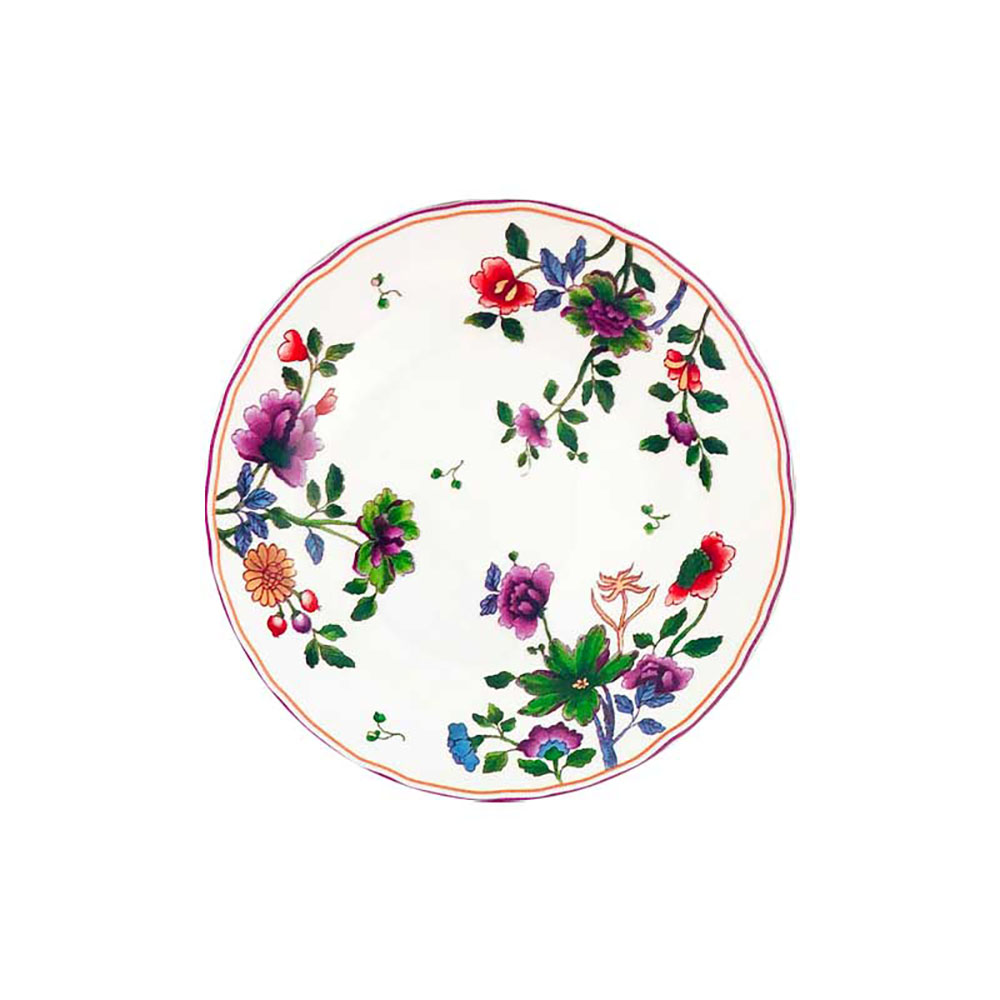 Arca Piatto Piano In Ceramica Fiori E Bacche Diametro 27 Cm
