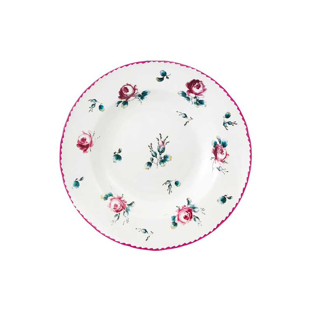 Arca Piatto Fondo In Ceramica Fiori Diametro 24 Cm