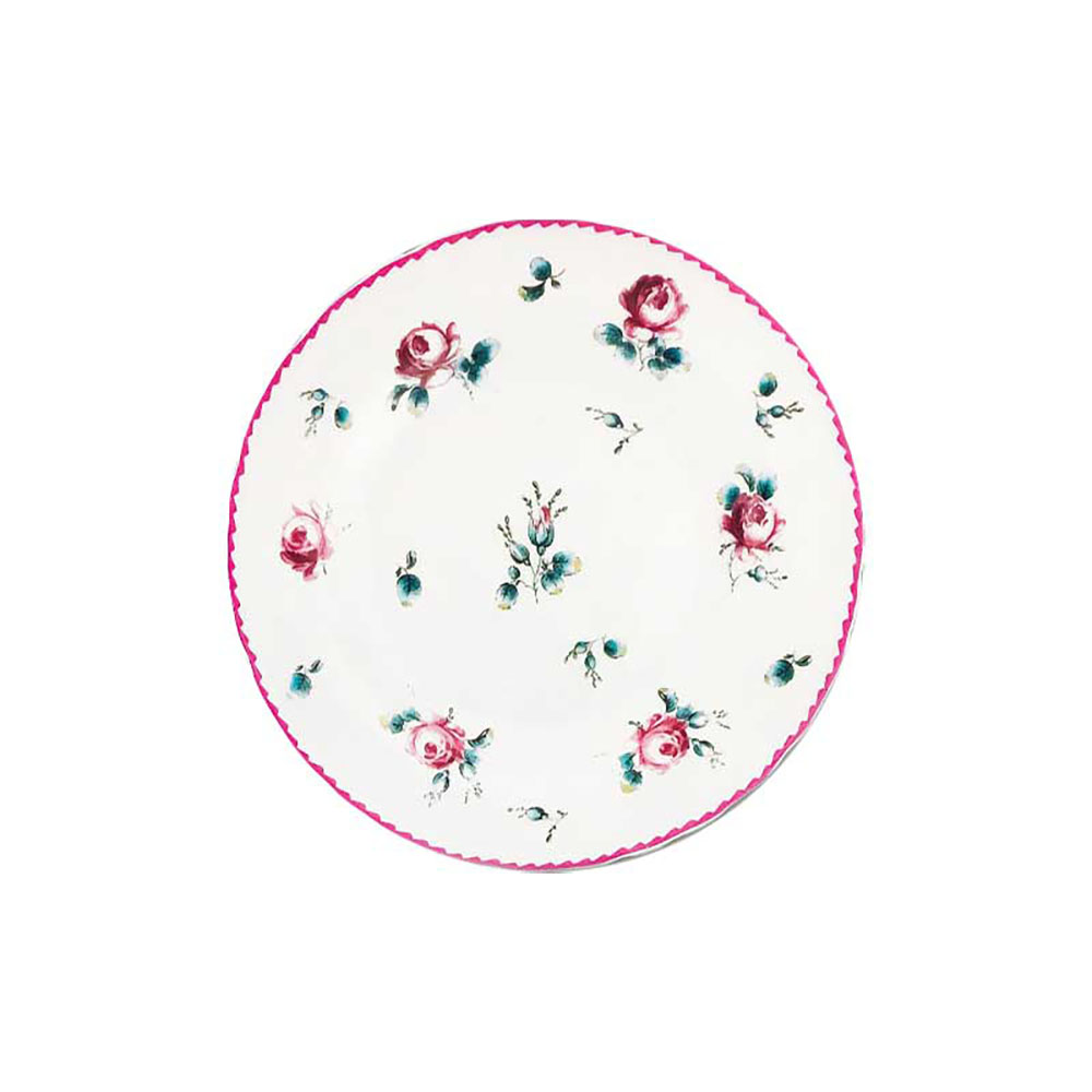 Arca Piatto Piano In Ceramica Fiori Diametro 27 Cm