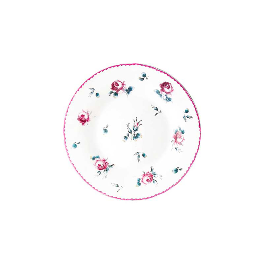 Arca Piatto Dessert In Ceramica Fiori Diametro 20 Cm