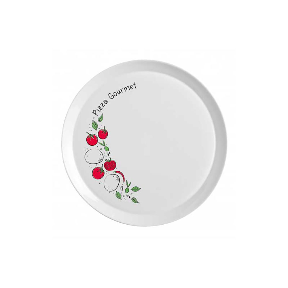 Ronda Piatto Pizza Pomodoro In Ceramica Diametro 33 Cm