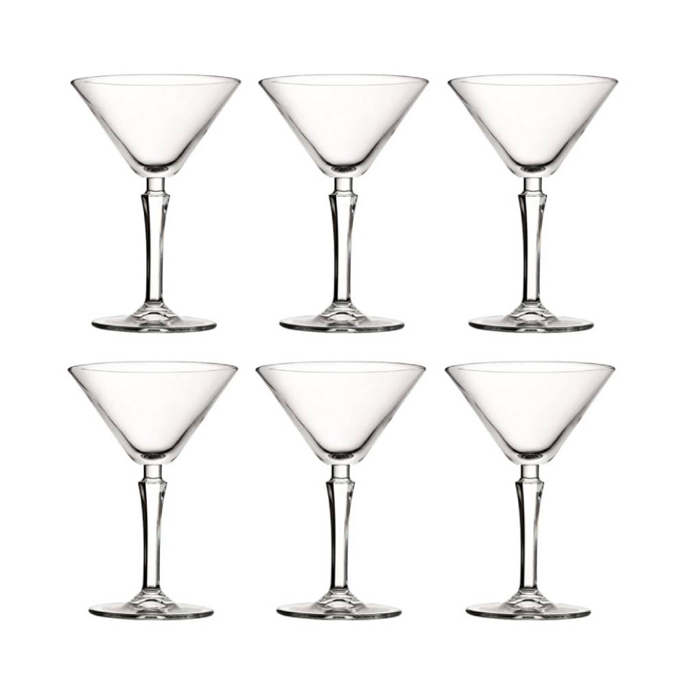 Cegeco CoK Set 6 Calici Hudson Martini In Vetro 23 Cl