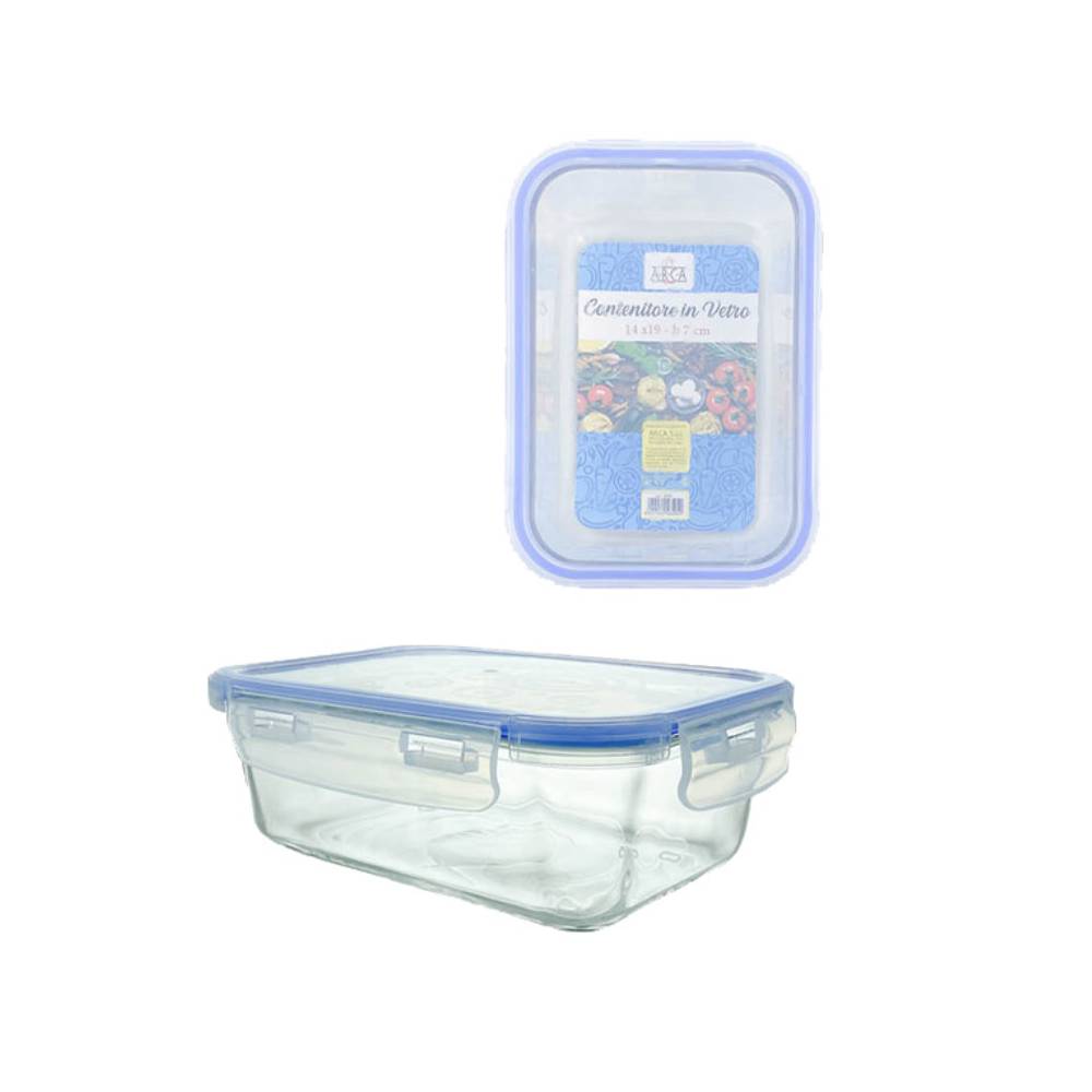 Arca Contenitore In Vetro Rettangolare Con Tappo 11X16X6H Cm