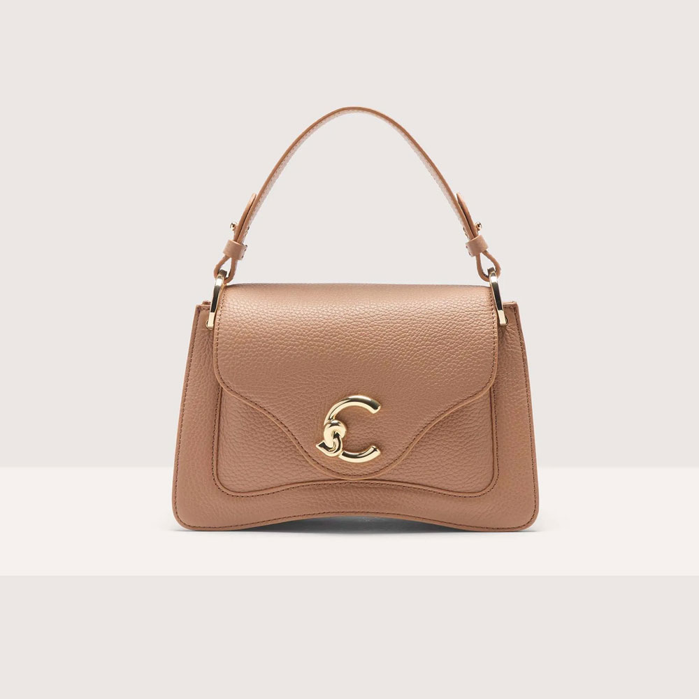 Coccinelle Aura Mini Bag - Borsa A Tracolla In Pelle Granata, Colore Pale Gold, Con Catena Rimovibile - 2