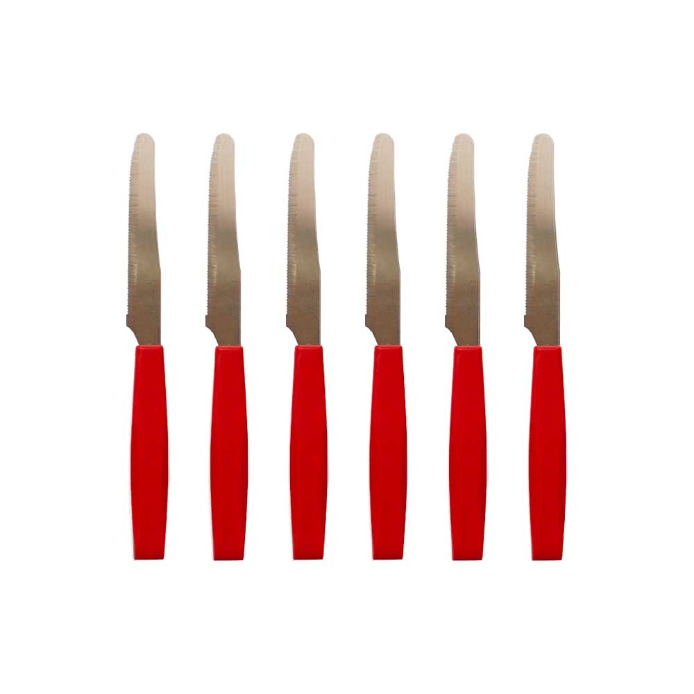 Smarty Set 6 Coltelli Da Tavola Colore Rosso Lama 11 Cm