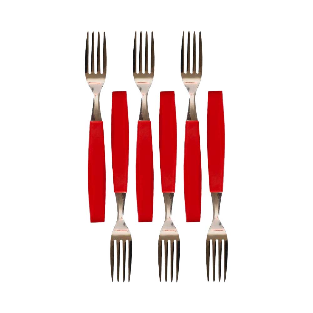 Smarty Set 6 Forchette Da Tavola Colore Rosso
