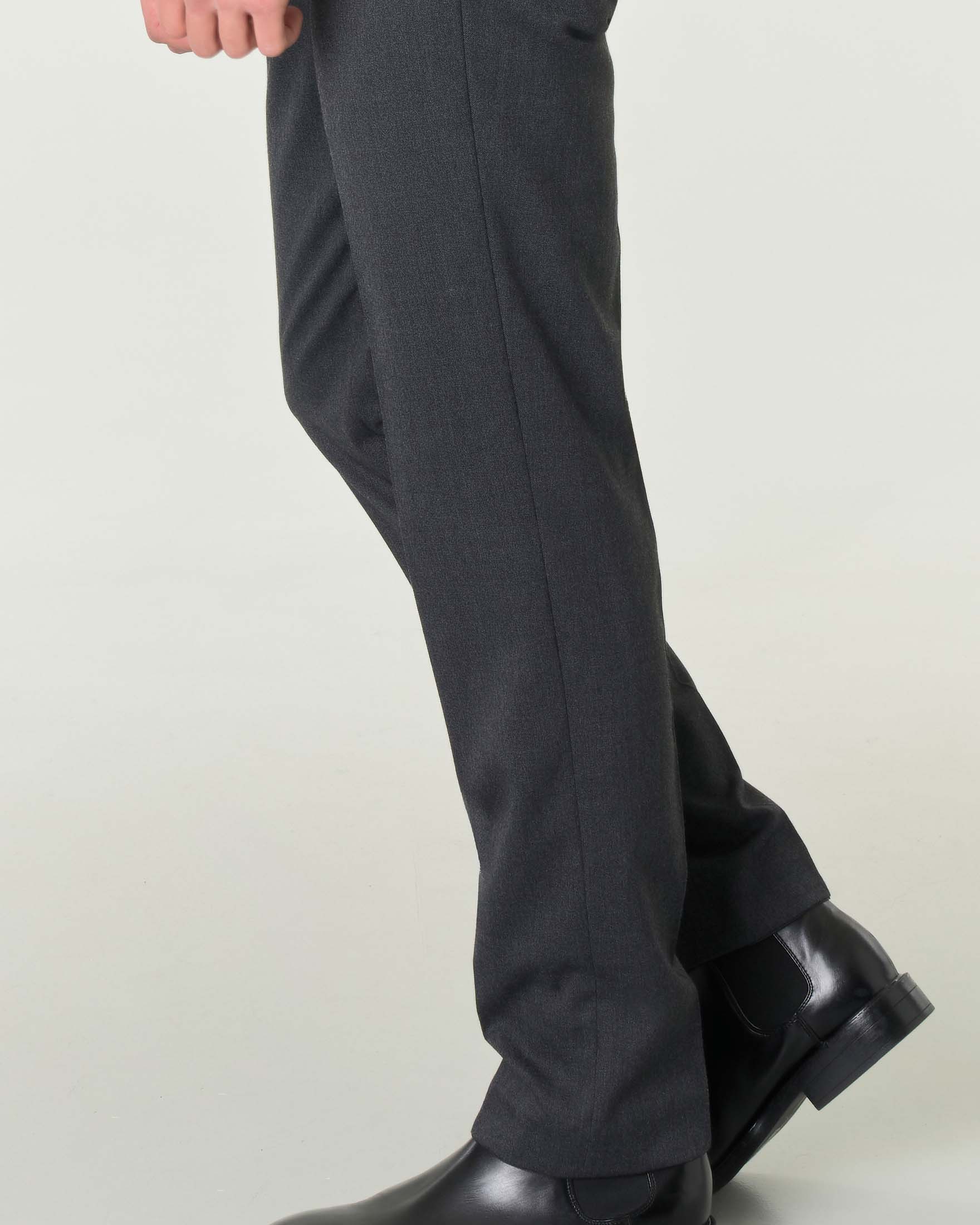 Pantalone Oslo grigio scuro in flanella di misto lana stretch a gamba dritta image