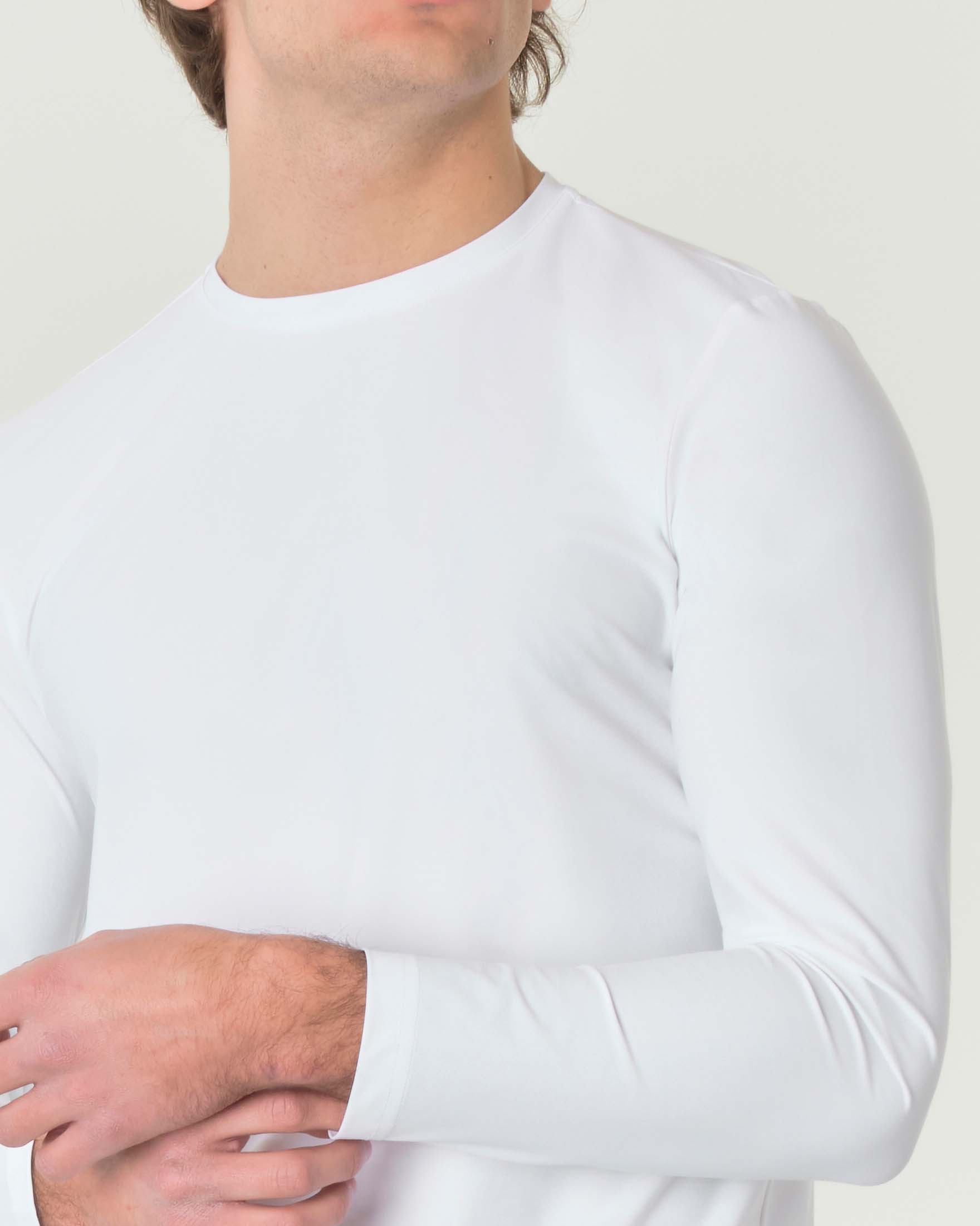 T-shirt manica lunga Pellizzari bianca in tessuto tecnico image