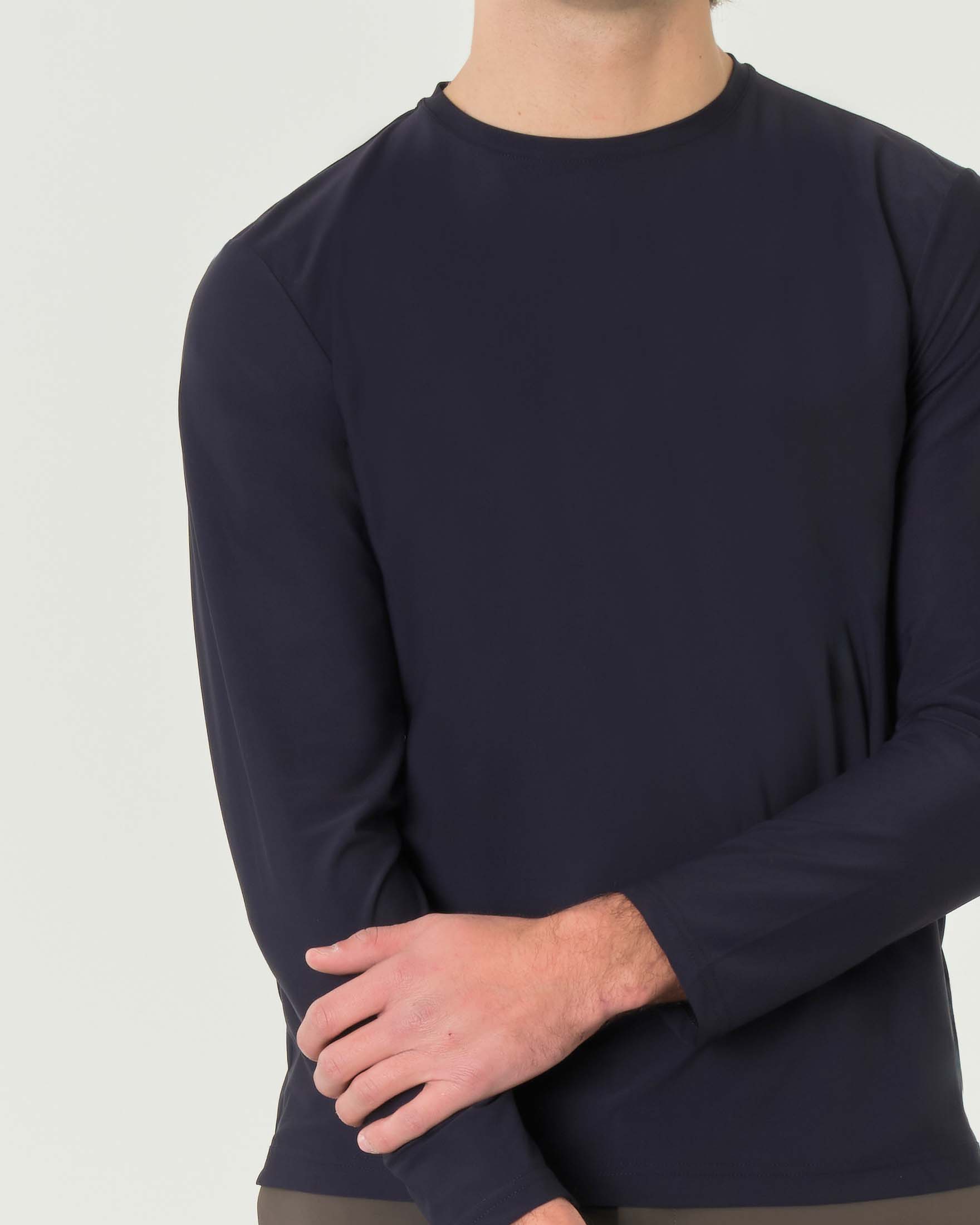 T-shirt manica lunga Pellizzari blu in tessuto tecnico image