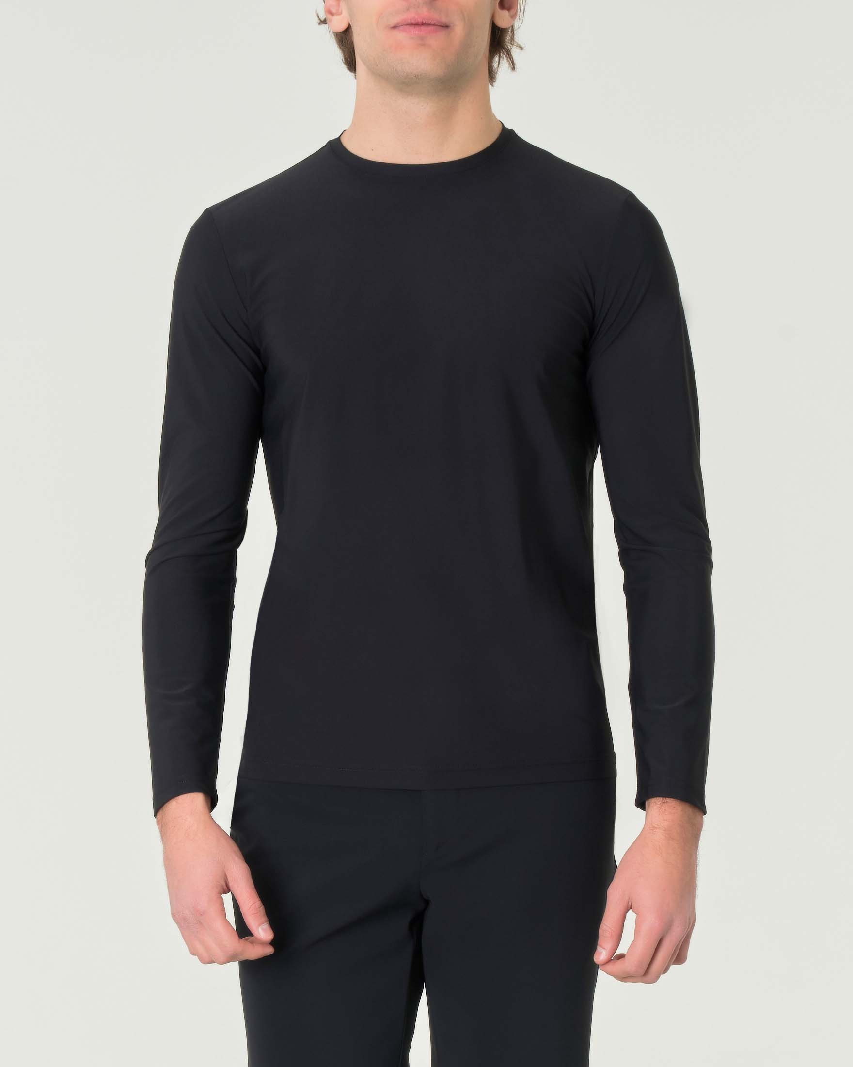 T-shirt manica lunga Pellizzari nera in tessuto tecnico