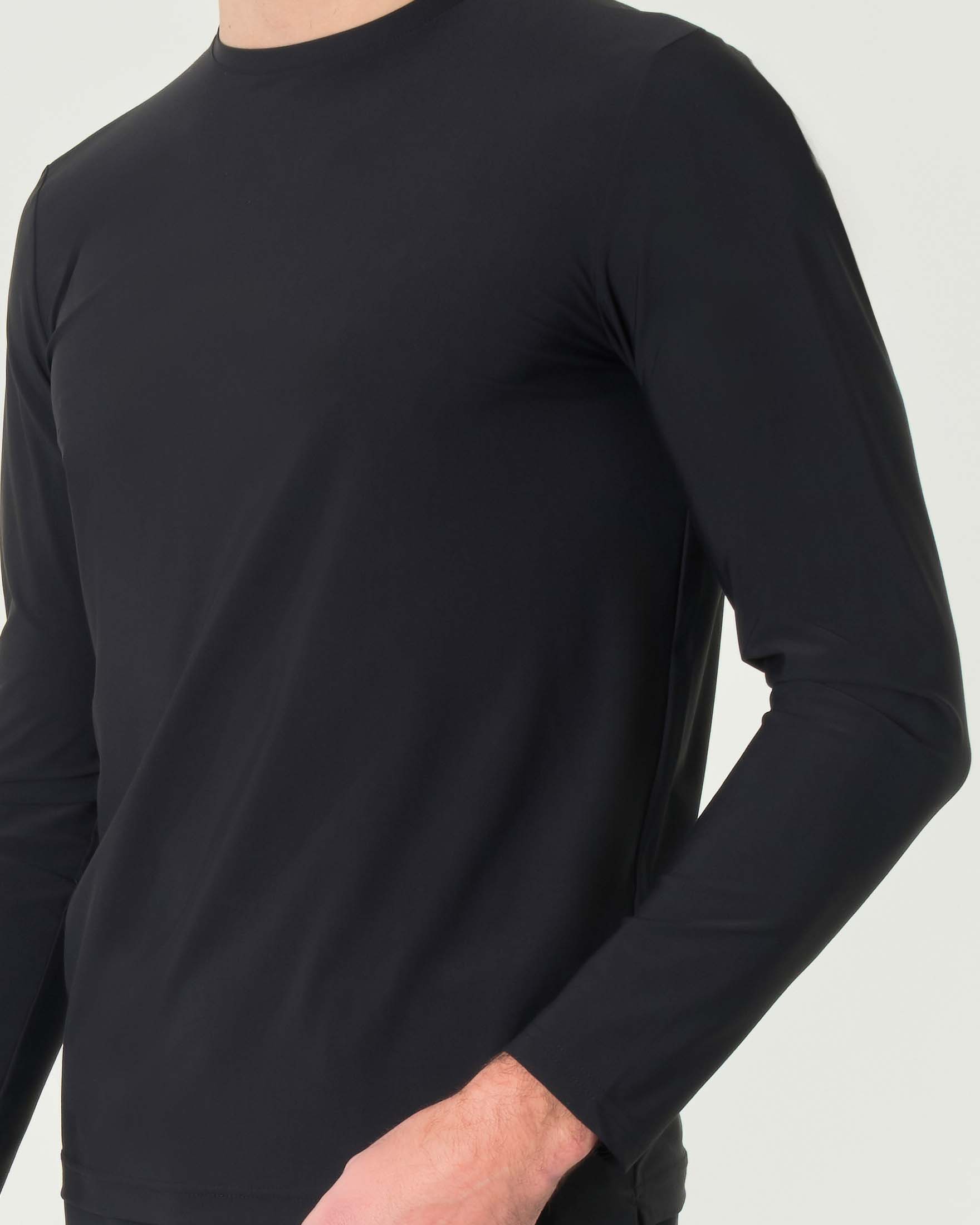 T-shirt manica lunga Pellizzari nera in tessuto tecnico image