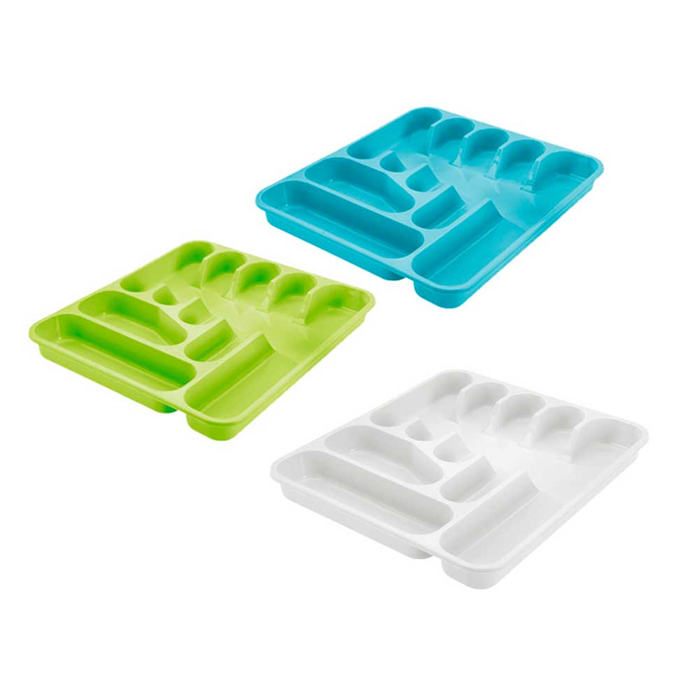 Tontarelli Porta Posate In Plastica A 7 Scomparti 38X42 Cm - 3 Colori